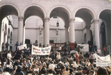 Los Angeles antiwar march ends at Los Angeles City Hall, 1971