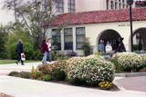 Students going in and out of Hepner Hall, 1999