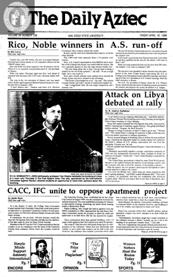 The Daily Aztec: Friday 04/18/1986