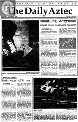 The Daily Aztec: Wednesday 10/11/1989