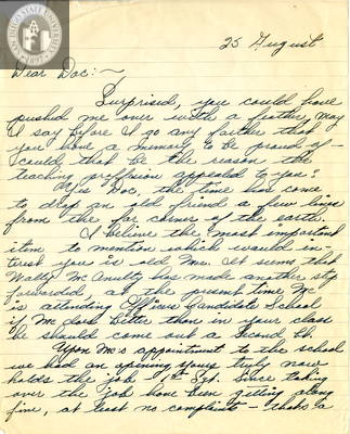 Letter from Bob Harer, 1942