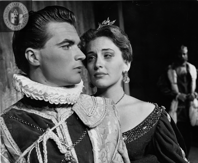 Two unidentified actors in Hamlet, 1955