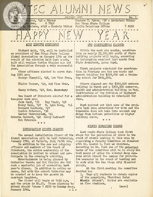 The Aztec Alumni News, Volume 9, Number 1, January 1951