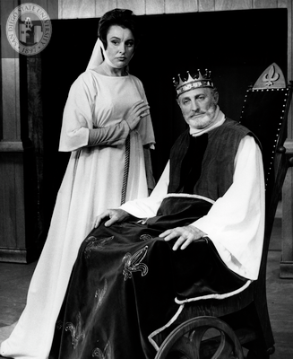 Jacqueline Brooks and an unidentified actor in The Winter's Tale, 1963
