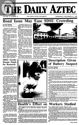 The Daily Aztec: Wednesday 09/21/1988