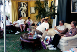 Seniors relaxing in Alice B. Wilde Pavilion at Pride festival, 2000
