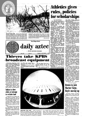 San Diego State Daily Aztec: Tuesday 12/01/1970