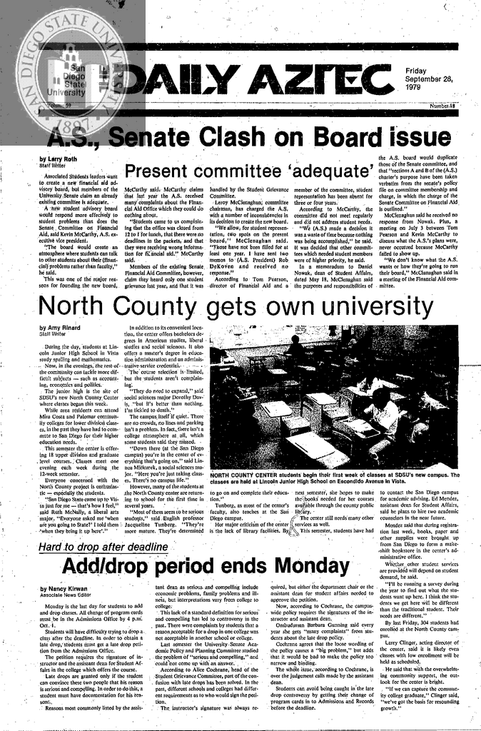 The Daily Aztec: Friday 09/28/1979