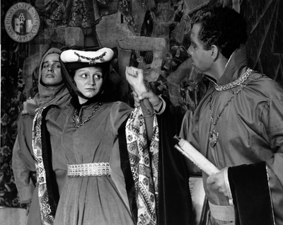 James Frawley and an unidentified actress in King Richard II, 1956
