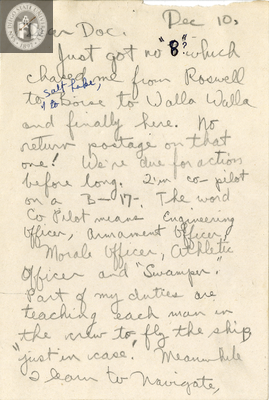 Letter from Lionel E. Chase, 1943