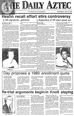 The Daily Aztec: Wednesday 05/18/1988