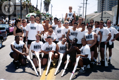 ROTC "Righteously Outrageous Twirling Corps" group portrait, 1996