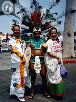Aztec marchers in Pride parade, 1998