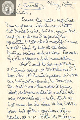 Letter from Carroll H. Wight, 1942