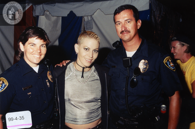 Performer with Natalie Stone and another SDPD officer, 1999