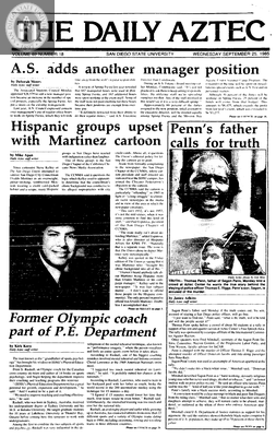 The Daily Aztec: Wednesday 09/25/1985