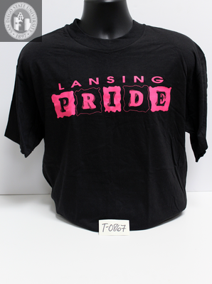 "Lansing Pride" in pink letters