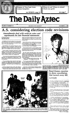 The Daily Aztec: Tuesday 12/09/1986