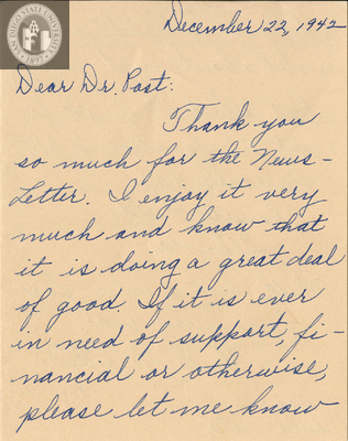 Letter from Faith Whitten, 1942