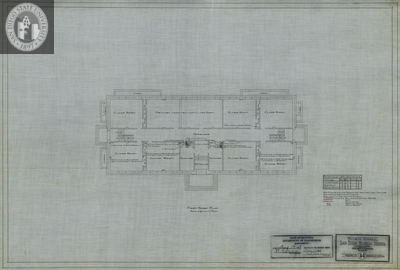 First Story Plan, Plumbing Diagram, San Diego Normal School, 1909
