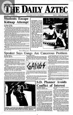 The Daily Aztec: Friday 02/24/1989