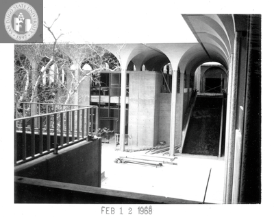 North stair, Aztec Center construction site, 1968