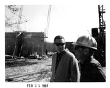 Robert Mosher at Aztec Center construction site, 1967