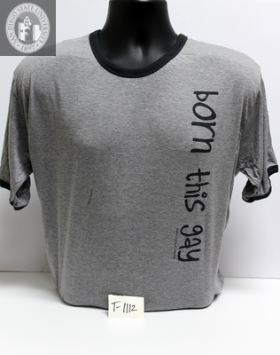 "born this gay, San Diego Pride," gray T-shirt