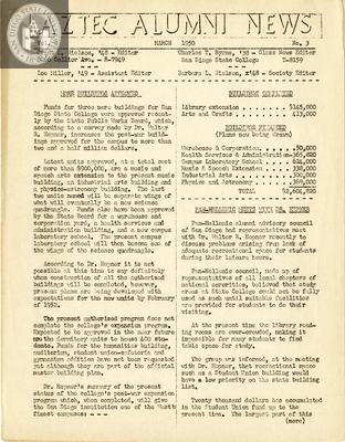 The Aztec Alumni News, Volume 8, Number 3, March 1950