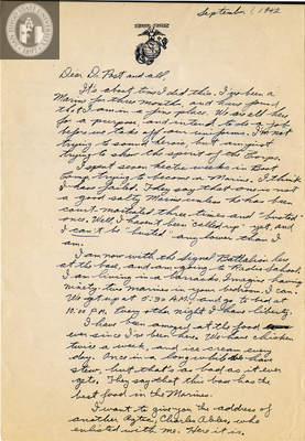 Letter from John A. Chandler, 1942