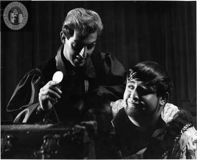 Charles Vernon and Victor Buono in Volpone, 1956