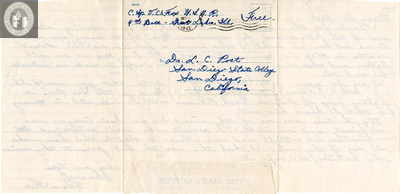Letter from Vernon C. Fox, 1942