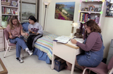 Students in dormitory room