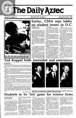 The Daily Aztec: Wednesday 04/09/1986