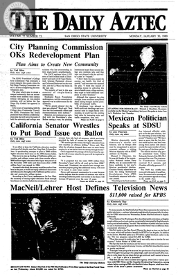 The Daily Aztec: Monday 01/30/1989