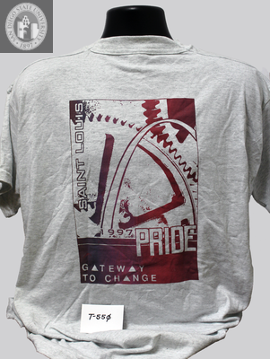 "St. Louis Pride--Gateway to Change" back of shirt, 1997