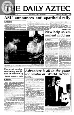The Daily Aztec: Tuesday 10/01/1985