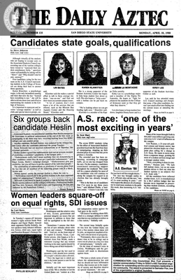 The Daily Aztec: Monday 04/18/1988