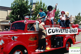 Corvette Diner fire engine at Pride parade, 1997