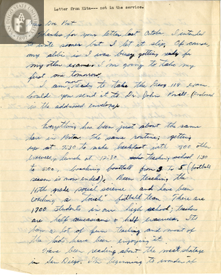 Letter from George Kita, 1942