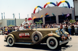 Betty DeGeneres, grand marshal, rides in the Pride parade, 1999