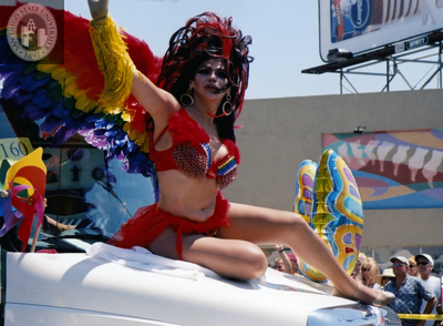 Drag queen at Pride parade, 2001