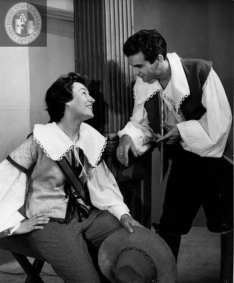 Peter Levin and unidentified actress in As You Like It, 1960