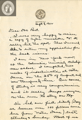 Letter from William R. Kruse, Jr., 1942