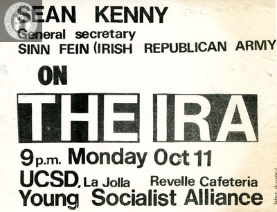 Flyer for talk by Sean Kenny, 1971
