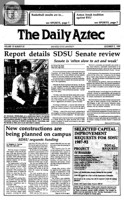 The Daily Aztec: Tuesday 12/02/1986