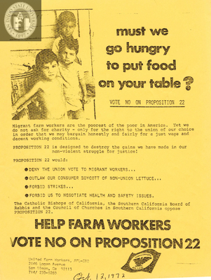 Must we go hungry to put food on your table?, 1972