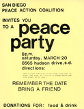 San Diego Peace Action Coalition invites you to a peace party