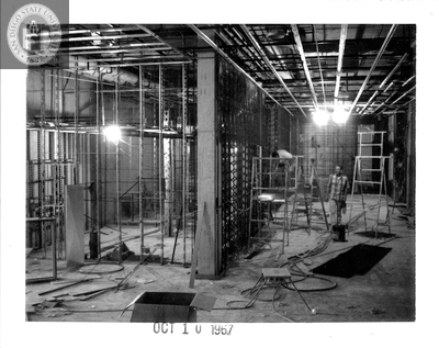 Bowling concourse, Aztec Center construction site, 1967