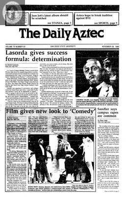 The Daily Aztec: Wednesday 11/26/1986